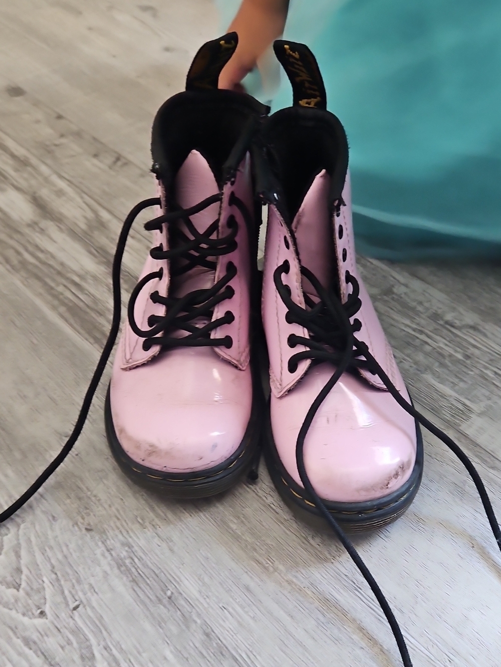 Toddlers Dr. Martens Pink Lace-Up Combat Boots